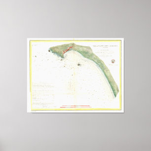 Lienzo Mapa del vintage del puerto creciente CA (1859) de