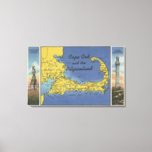 Lienzo Mapa detallado de los peregrinos