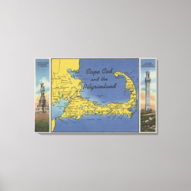 Lienzo Mapa detallado de los peregrinos (Anverso)