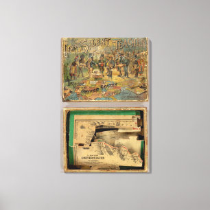 Lienzo Mapa disecado caja, Estados Unidos