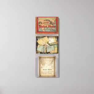 Lienzo Mapa disecado del esquema, los Estados Unidos de