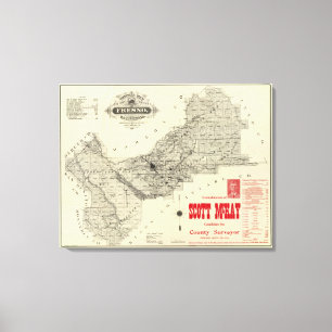 Lienzo Mapa el condado de Fresno, California