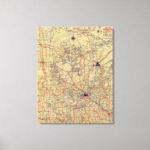 Lienzo Mapa estándar de Minnesota