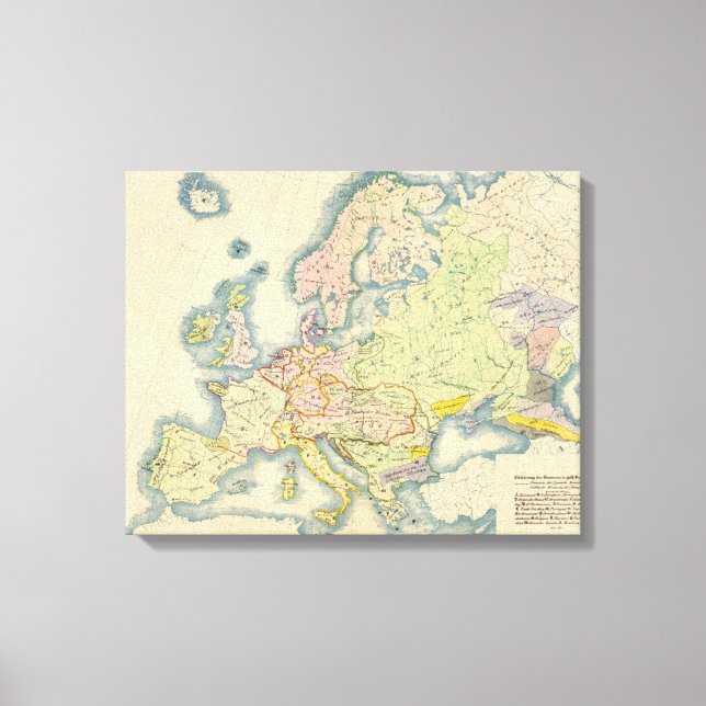 Lienzo Mapa etnográfico de Europa (Anverso)