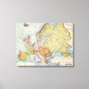 LIENZO MAPA: EUROPA, 1885
