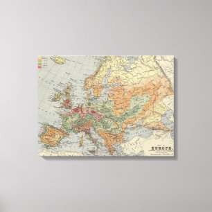 Lienzo Mapa europeo de la densidad demográfica el