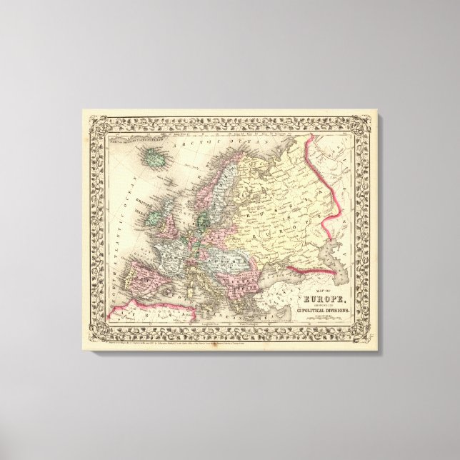 Lienzo Mapa europeo de Mitchell (Anverso)
