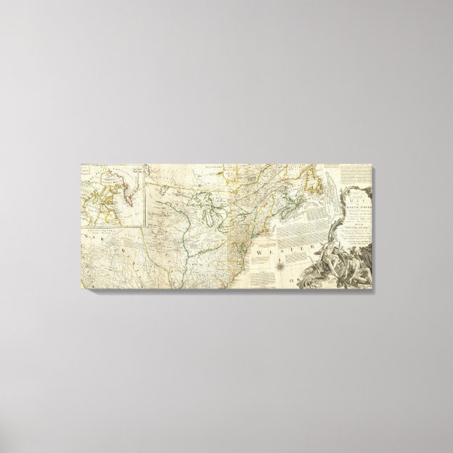 Lienzo Mapa exacto de la sección Norte de Norteamérica (Anverso)