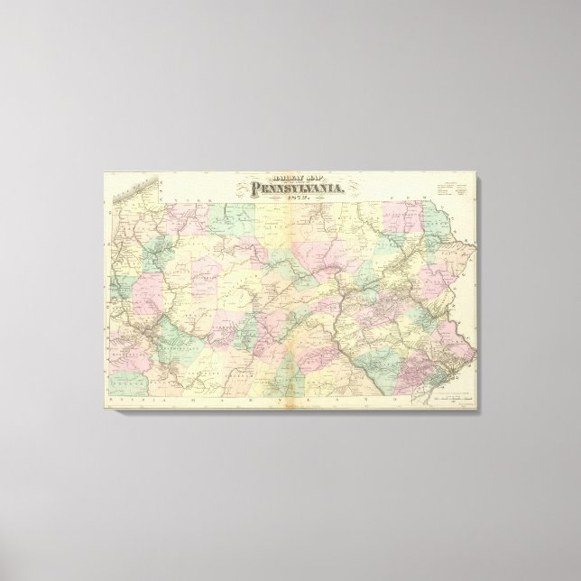 Lienzo Mapa ferroviario de Penn (Anverso)