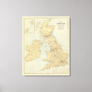 Lienzo Mapa ferroviario, islas británicas