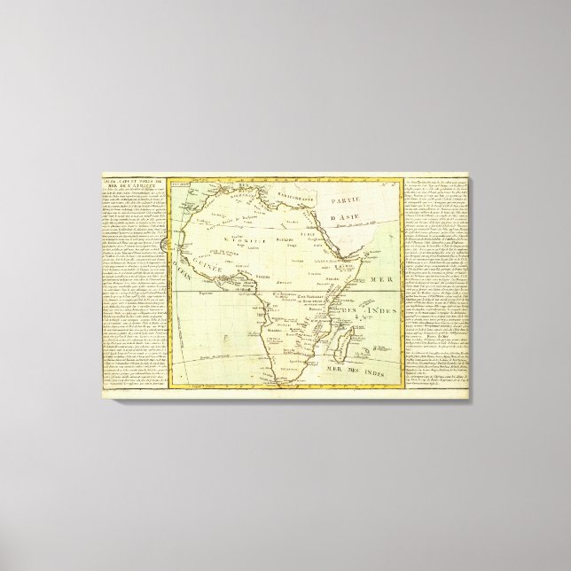 Lienzo Mapa físico de África (Anverso)