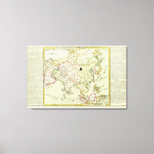 Lienzo Mapa físico de Asia