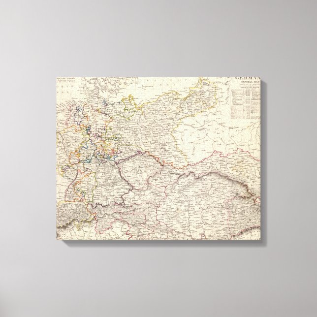 Lienzo Mapa general de Alemania (Anverso)