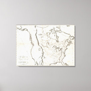 Lienzo Mapa general de Norteamérica