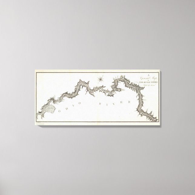 Lienzo Mapa general del río Ohio, traza la tercera (Anverso)