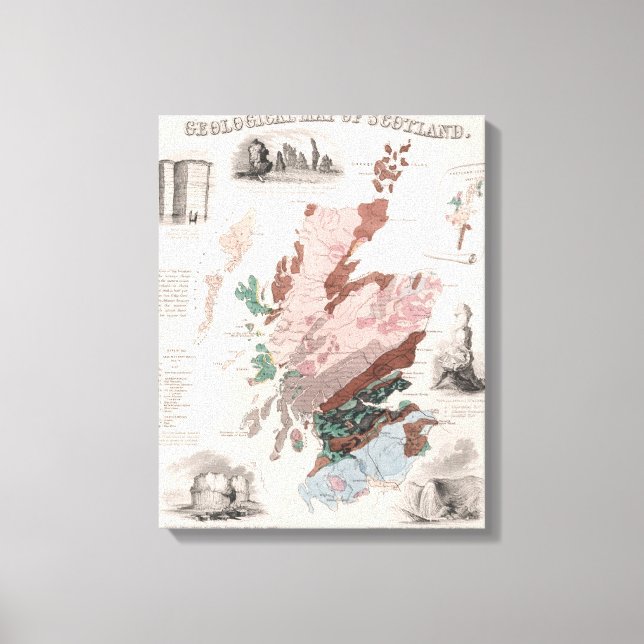Lienzo Mapa geológico de Escocia (Anverso)