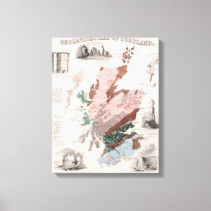 Lienzo Mapa geológico de Escocia