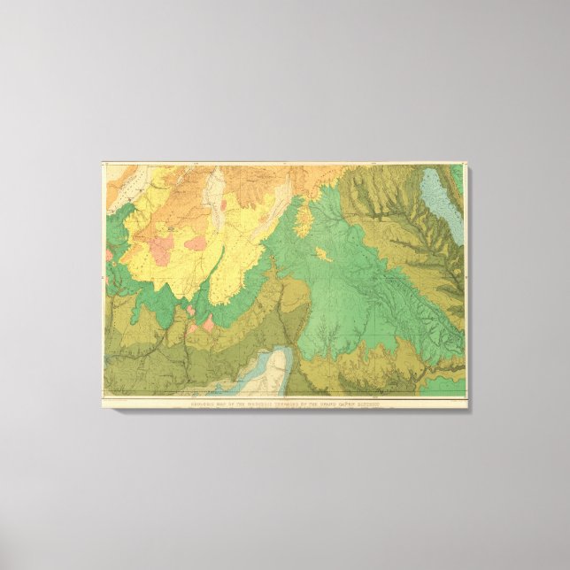 Lienzo Mapa Geológico De Las Terrazas Mesozoicas (Anverso)