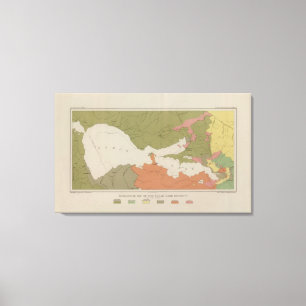 Lienzo Mapa geológico del distrito claro del lago