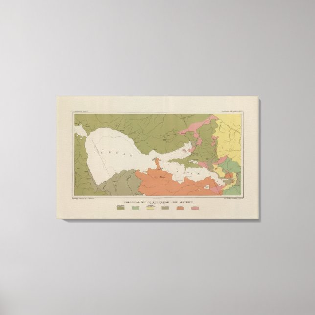 Lienzo Mapa geológico del distrito de Clear Lake (Anverso)