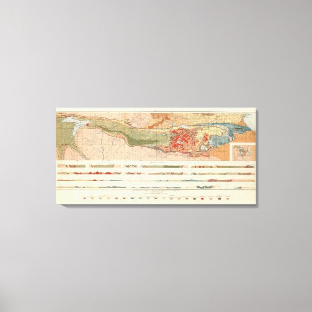 Lienzo Mapa geológico general del distrito de Marquette (Anverso)