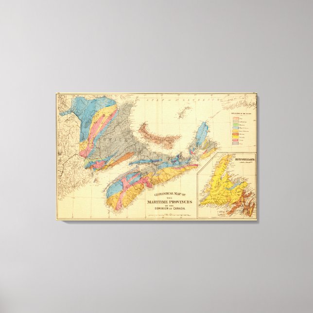 Lienzo Mapa geológico, provincias marítimas (Anverso)