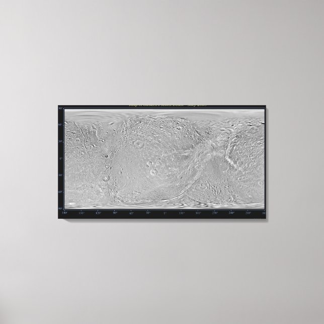 Lienzo Mapa global de la luna de Saturno (Anverso)