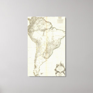 Lienzo Mapa grabado compuesto estadounidense