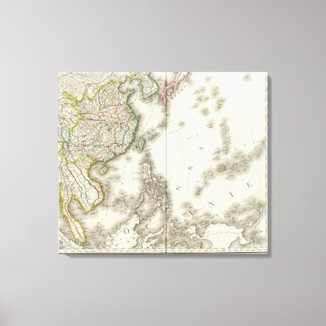 Lienzo Mapa grabado de China (Anverso)