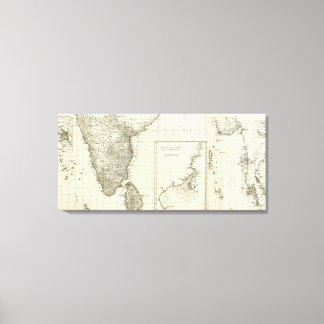 Lienzo Mapa grabado de India