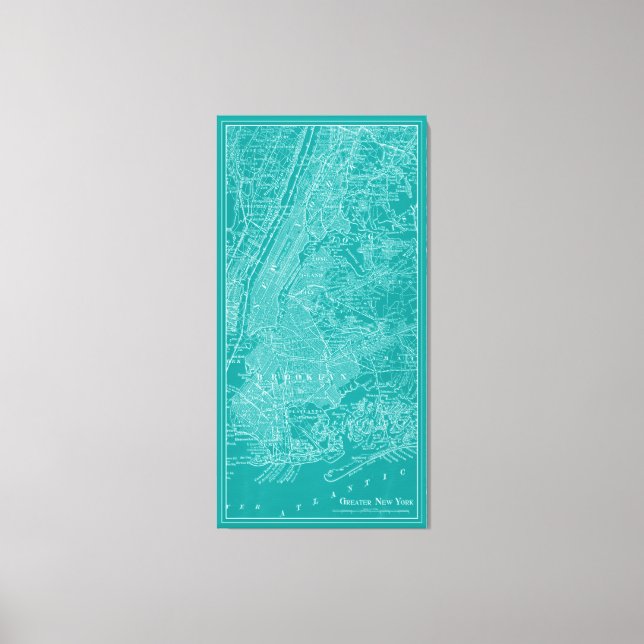 Lienzo Mapa gráfico de Nueva York (Anverso)