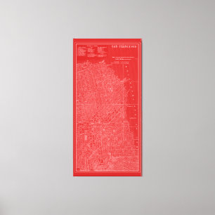 Lienzo Mapa gráfico de San Francisco