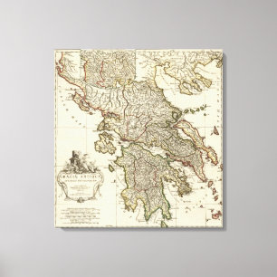 Lienzo Mapa griego antiguo