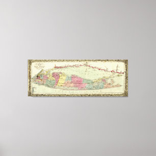 Lienzo Mapa histórico de los viajeros 1855-1857 de Long