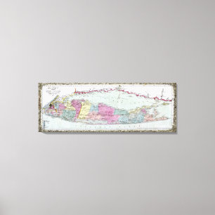 Lienzo Mapa histórico de los viajeros 1855-1857 de Long