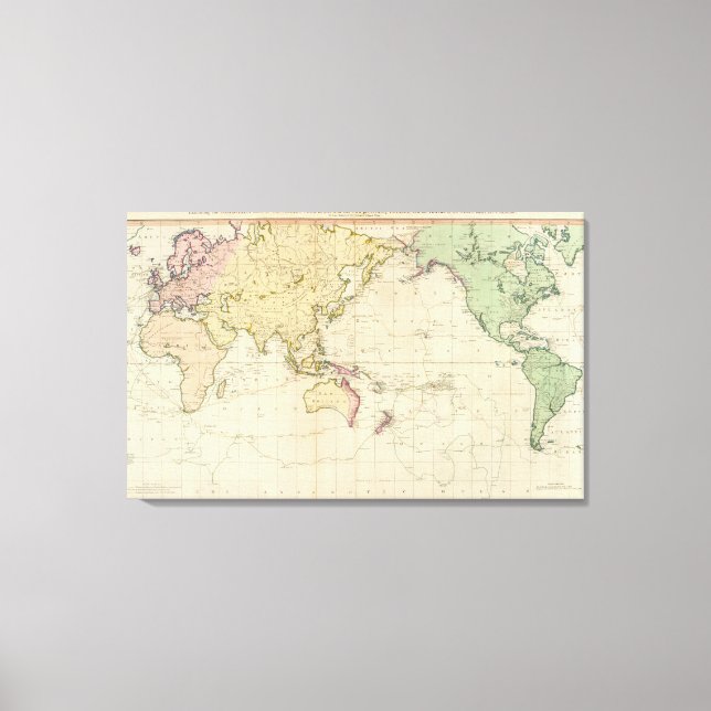 Lienzo Mapa histórico del gráfico general (Anverso)