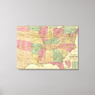 Lienzo Mapa histórico y militar de Estados Unidos