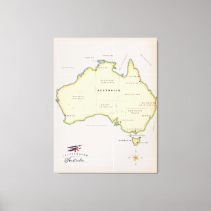 Lienzo Mapa ilustrado de Australia