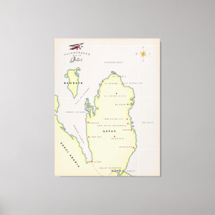 Lienzo Mapa ilustrado de Bahréin