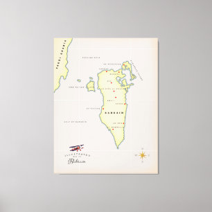 Lienzo Mapa ilustrado de Bahréin