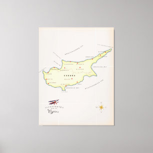 Lienzo Mapa ilustrado de Chipre.