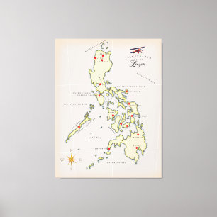 Lienzo Mapa ilustrado de Filipinas de Luzón