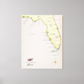 Lienzo Mapa ilustrado de Florida