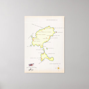 Lienzo Mapa ilustrado de Ibiza