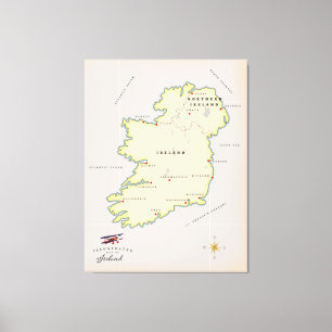 Lienzo Mapa ilustrado de Irlanda