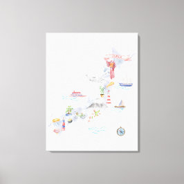 Lienzo Mapa ilustrado de Japón