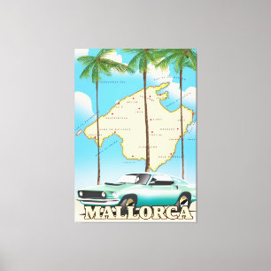 Lienzo Mapa ilustrado de Mallorca
