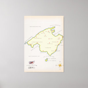 Lienzo Mapa ilustrado de Mallorca