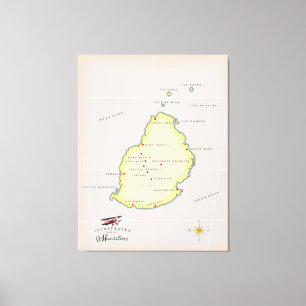 Lienzo Mapa ilustrado de Mauricio