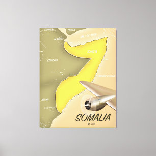 Lienzo mapa ilustrado de Somalia